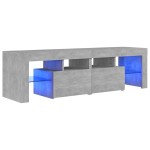 vidaXL Comodă TV cu lumini LED, gri beton, 140x36,5x40 cm vidaXL Comodă TV cu lumini LED, gri beton, 140x36,5x40 cm