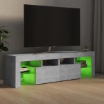 vidaXL Comodă TV cu lumini LED, gri beton, 140x36,5x40 cm vidaXL Comodă TV cu lumini LED, gri beton, 140x36,5x40 cm