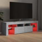 vidaXL Comodă TV cu lumini LED, gri beton, 140x36,5x40 cm vidaXL Comodă TV cu lumini LED, gri beton, 140x36,5x40 cm
