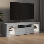 vidaXL Comodă TV cu lumini LED, gri beton, 140x36,5x40 cm vidaXL Comodă TV cu lumini LED, gri beton, 140x36,5x40 cm