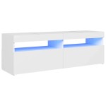 vidaXL Comodă TV cu lumini LED, alb, 120x35x40 cm vidaXL Comodă TV cu lumini LED, alb, 120x35x40 cm