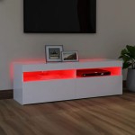vidaXL Comodă TV cu lumini LED, alb, 120x35x40 cm vidaXL Comodă TV cu lumini LED, alb, 120x35x40 cm