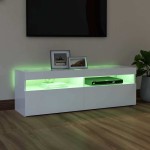 vidaXL Comodă TV cu lumini LED, alb, 120x35x40 cm vidaXL Comodă TV cu lumini LED, alb, 120x35x40 cm