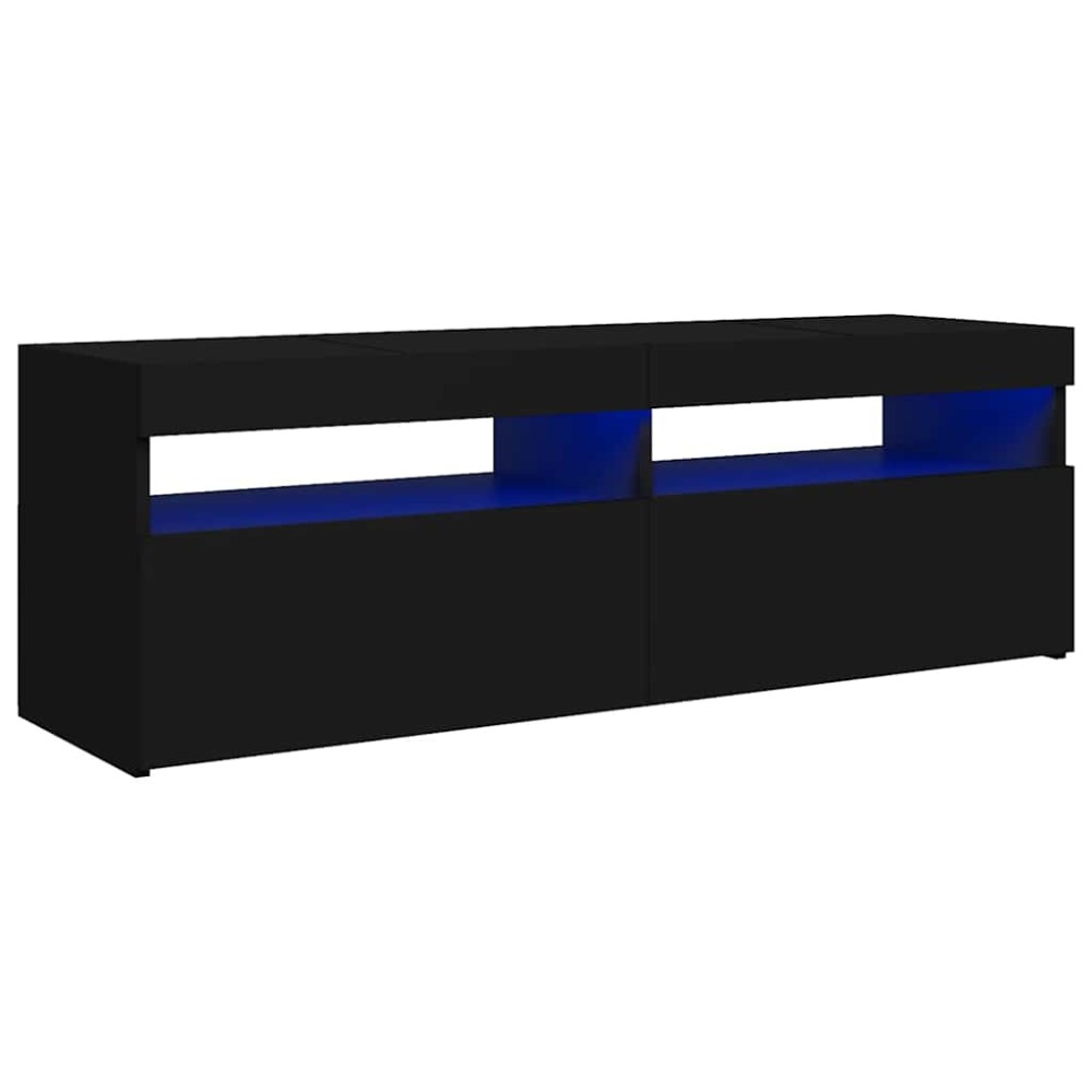 vidaXL Comodă TV cu lumini LED, negru, 120x35x40 cm