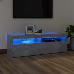 vidaXL Comodă TV cu lumini LED, gri beton, 120x35x40 cm vidaXL Comodă TV cu lumini LED, gri beton, 120x35x40 cm