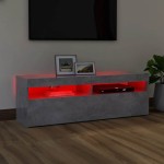 vidaXL Comodă TV cu lumini LED, gri beton, 120x35x40 cm vidaXL Comodă TV cu lumini LED, gri beton, 120x35x40 cm