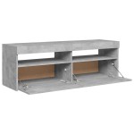 vidaXL Comodă TV cu lumini LED, gri beton, 120x35x40 cm vidaXL Comodă TV cu lumini LED, gri beton, 120x35x40 cm