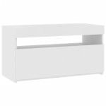 vidaXL Comodă TV cu lumini LED, alb, 75x35x40 cm vidaXL Comodă TV cu lumini LED, alb, 75x35x40 cm