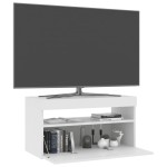 vidaXL Comodă TV cu lumini LED, alb, 75x35x40 cm vidaXL Comodă TV cu lumini LED, alb, 75x35x40 cm
