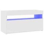 vidaXL Comodă TV cu lumini LED, alb, 75x35x40 cm vidaXL Comodă TV cu lumini LED, alb, 75x35x40 cm