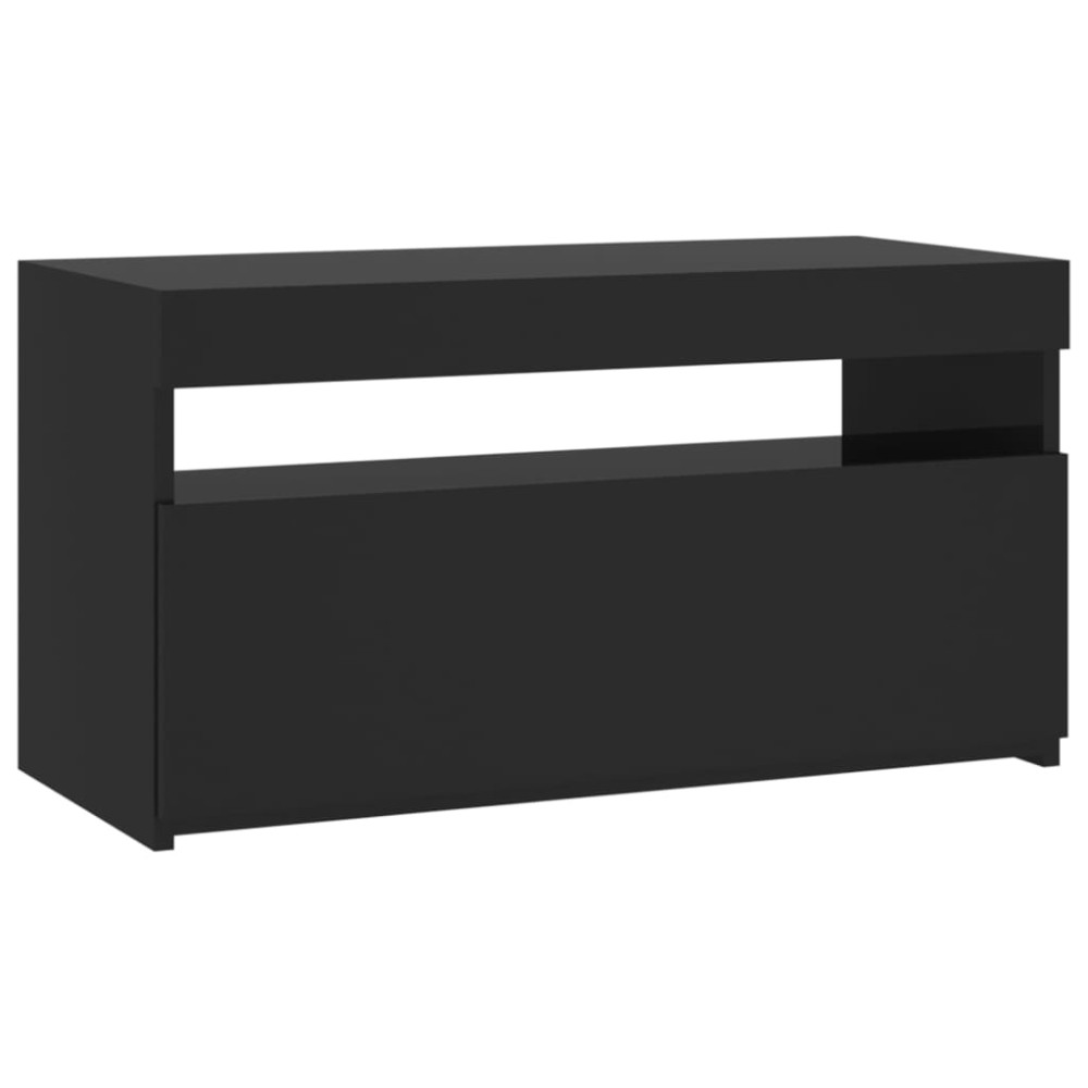 vidaXL Comodă TV cu lumini LED, negru, 75x35x40 cm
