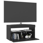 vidaXL Comodă TV cu lumini LED, negru, 75x35x40 cm
