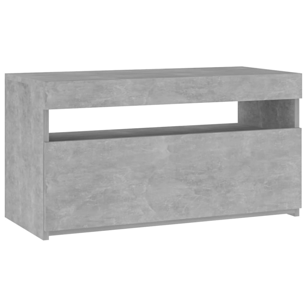 vidaXL Comodă TV cu lumini LED, gri beton, 75x35x40 cm