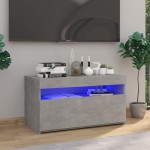 vidaXL Comodă TV cu lumini LED, gri beton, 75x35x40 cm vidaXL Comodă TV cu lumini LED, gri beton, 75x35x40 cm