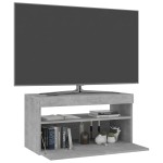 vidaXL Comodă TV cu lumini LED, gri beton, 75x35x40 cm vidaXL Comodă TV cu lumini LED, gri beton, 75x35x40 cm