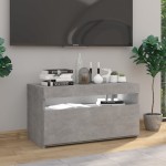 vidaXL Comodă TV cu lumini LED, gri beton, 75x35x40 cm vidaXL Comodă TV cu lumini LED, gri beton, 75x35x40 cm