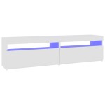 vidaXL Comode TV cu lumini LED, 2 buc., alb extralucios, 75x35x40 cm
