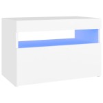 vidaXL Comodă TV cu lumini LED, alb, 60x35x40 cm vidaXL Comodă TV cu lumini LED, alb, 60x35x40 cm