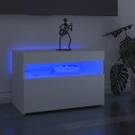 vidaXL Comodă TV cu lumini LED, alb, 60x35x40 cm vidaXL Comodă TV cu lumini LED, alb, 60x35x40 cm