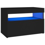 vidaXL Comodă TV cu lumini LED, negru, 60x35x40 cm