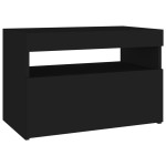 vidaXL Comodă TV cu lumini LED, negru, 60x35x40 cm