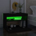 vidaXL Comodă TV cu lumini LED, negru, 60x35x40 cm