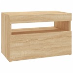 vidaXL Comodă TV cu lumini LED, stejar Sonoma, 60x35x40 cm