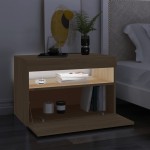 vidaXL Comodă TV cu lumini LED, stejar Sonoma, 60x35x40 cm
