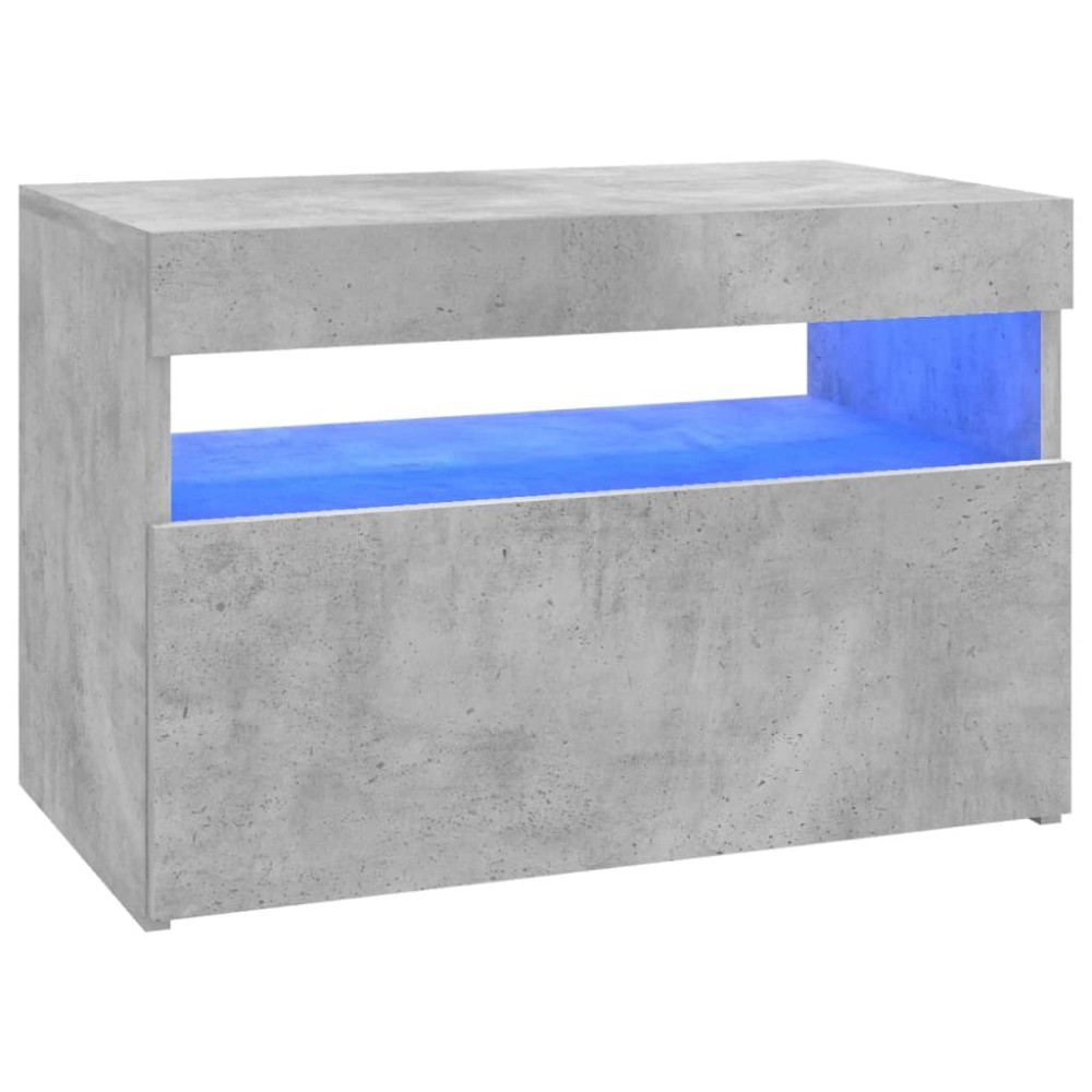vidaXL Comodă TV cu lumini LED, gri beton, 60x35x40 cm