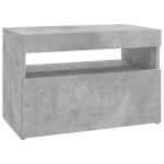vidaXL Comodă TV cu lumini LED, gri beton, 60x35x40 cm