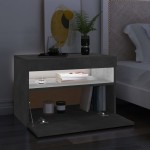 vidaXL Comodă TV cu lumini LED, gri beton, 60x35x40 cm