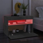 vidaXL Comodă TV cu lumini LED, gri beton, 60x35x40 cm