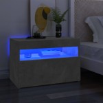 vidaXL Comodă TV cu lumini LED, gri beton, 60x35x40 cm