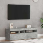 vidaXL Comode TV cu lumini LED, 2 buc., gri beton, 60x35x40 cm
