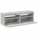 vidaXL Comode TV cu lumini LED, 2 buc., gri beton, 60x35x40 cm