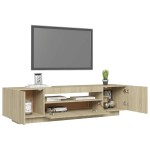 vidaXL Comodă TV cu lumini LED, stejar sonoma, 160x35x40 cm