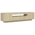 vidaXL Comodă TV cu lumini LED, stejar sonoma, 160x35x40 cm
