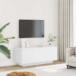 vidaXL Comodă TV, alb, 100x35x40 cm, lemn prelucrat