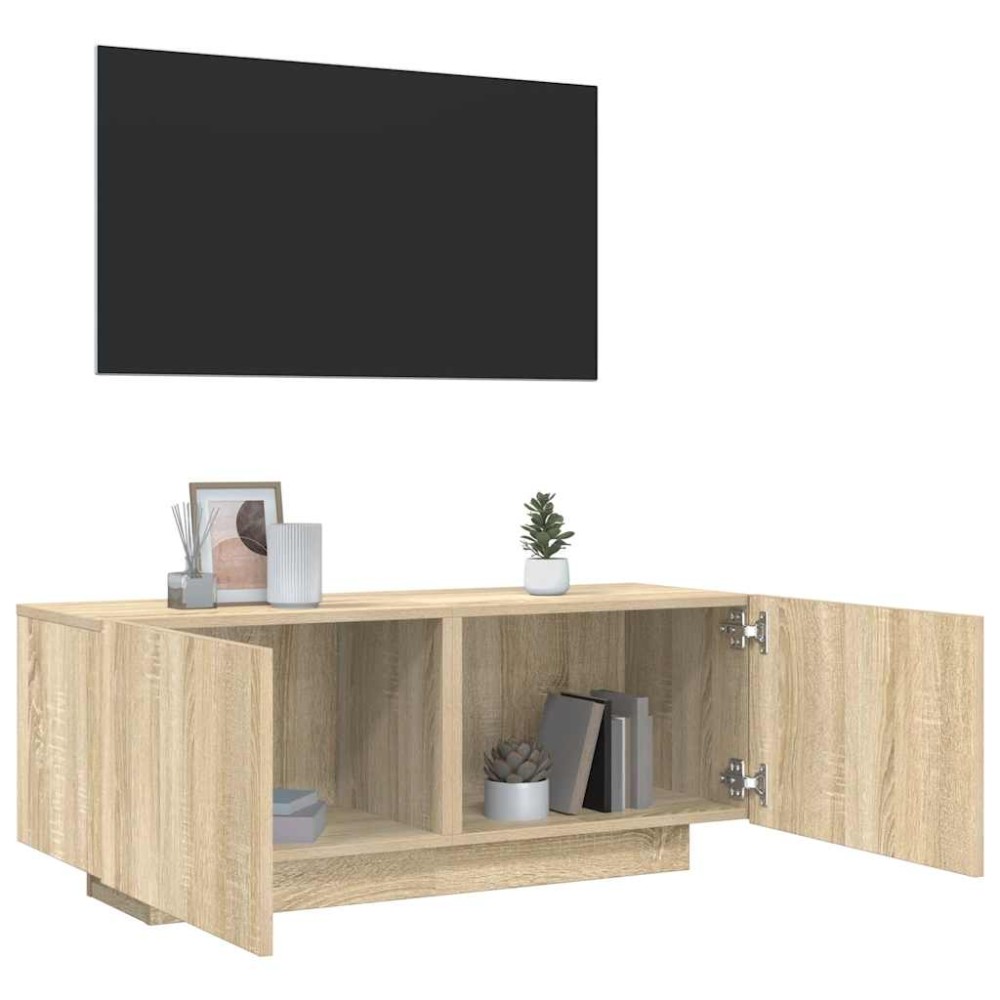 vidaXL Comodă TV, stejar sonoma, 100x35x40 cm, lemn prelucrat