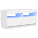 vidaXL Comodă TV cu lumini LED, alb, 80x35x40 cm vidaXL Comodă TV cu lumini LED, alb, 80x35x40 cm