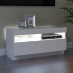 vidaXL Comodă TV cu lumini LED, alb, 80x35x40 cm vidaXL Comodă TV cu lumini LED, alb, 80x35x40 cm