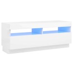 vidaXL Comodă TV cu lumini LED, alb, 100x35x40 cm vidaXL Comodă TV cu lumini LED, alb, 100x35x40 cm