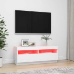 vidaXL Comodă TV cu lumini LED, alb, 100x35x40 cm vidaXL Comodă TV cu lumini LED, alb, 100x35x40 cm