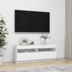 vidaXL Comodă TV cu lumini LED, alb, 100x35x40 cm vidaXL Comodă TV cu lumini LED, alb, 100x35x40 cm