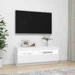 vidaXL Comodă TV cu lumini LED, alb, 100x35x40 cm vidaXL Comodă TV cu lumini LED, alb, 100x35x40 cm