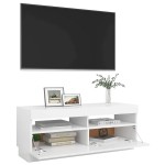 vidaXL Comodă TV cu lumini LED, alb, 100x35x40 cm vidaXL Comodă TV cu lumini LED, alb, 100x35x40 cm