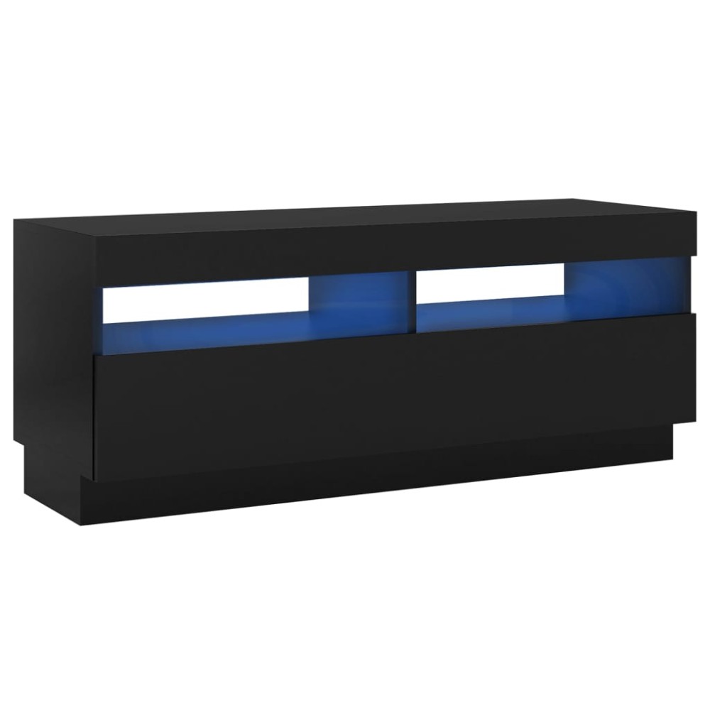 vidaXL Comodă TV cu lumini LED, negru, 100x35x40 cm