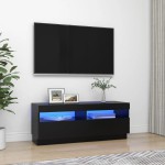 vidaXL Comodă TV cu lumini LED, negru, 100x35x40 cm vidaXL Comodă TV cu lumini LED, negru, 100x35x40 cm