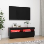 vidaXL Comodă TV cu lumini LED, negru, 100x35x40 cm vidaXL Comodă TV cu lumini LED, negru, 100x35x40 cm