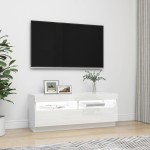 vidaXL Comodă TV cu lumini LED, alb extralucios, 100x35x40 cm vidaXL Comodă TV cu lumini LED, alb extralucios, 100x35x40 cm